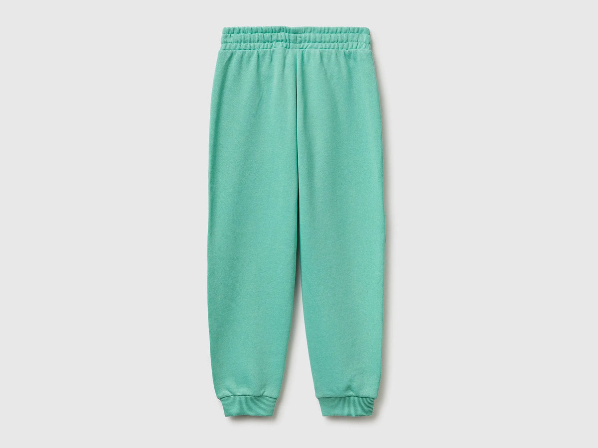 Benetton Aqua Girls Sweatpants with Logo SKU: 3J68CF02H_13D Image 02