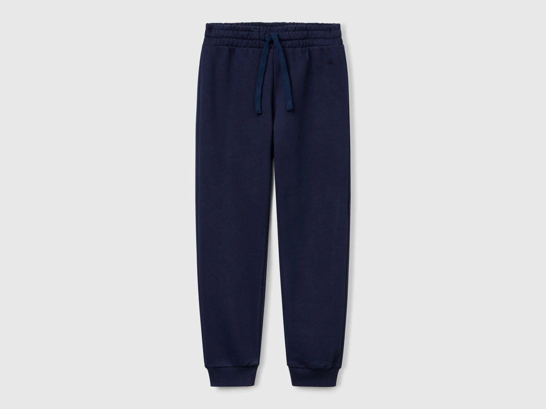Benetton Dark Blue Girls Sweatpants with Logo SKU: 3J68CF02H_252 Image 01
