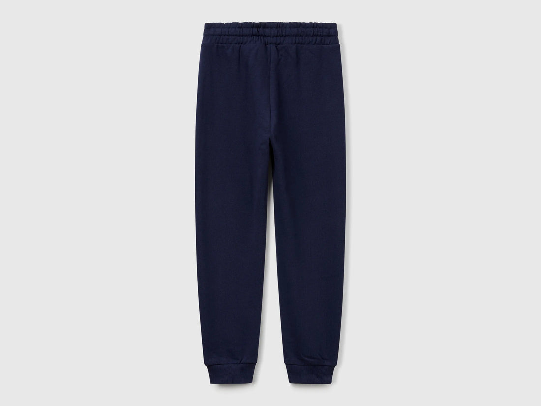 Benetton Dark Blue Girls Sweatpants with Logo SKU: 3J68CF02H_252 Image 02