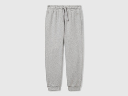Benetton Light Gray Girls Sweatpants with Logo SKU: 3J68CF02H_501 Image 01