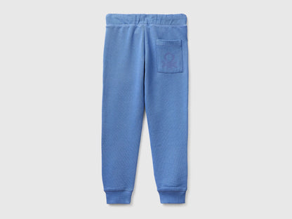 Benetton Air force blue Boys Sweatpants with Logo SKU: 3J68CF058_05N Image 02