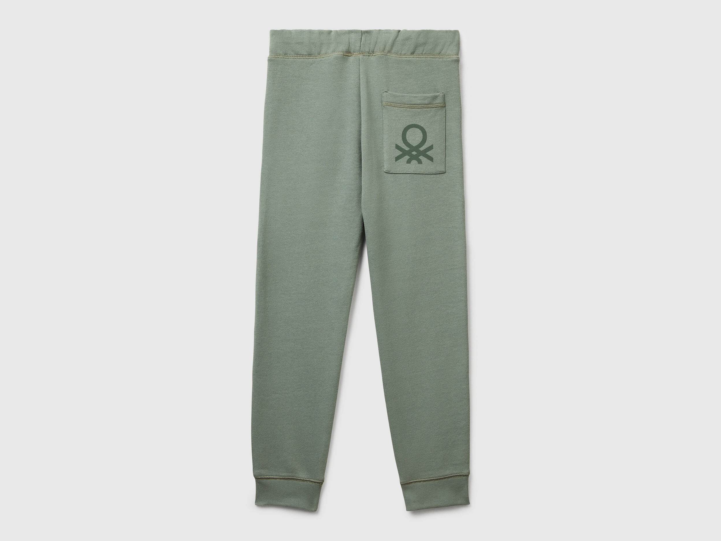 Benetton_Light Green_Sweatpants with Logo_3J68CF058_075_02