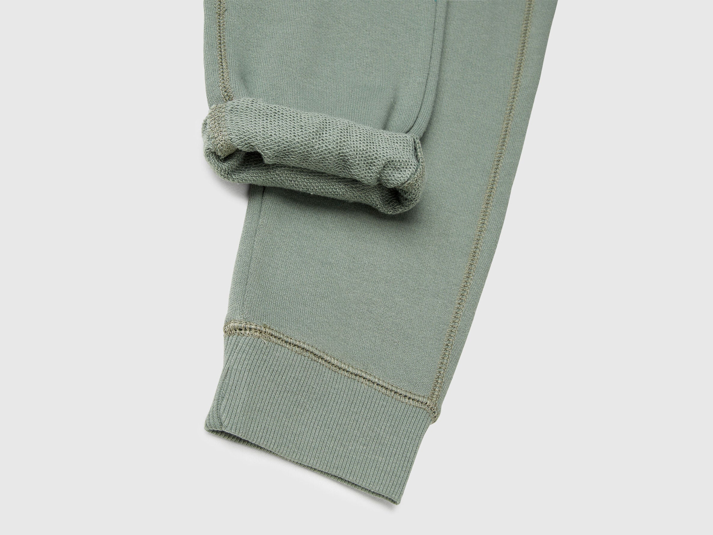 Benetton_Light Green_Sweatpants with Logo_3J68CF058_075_03