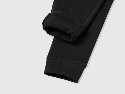 Benetton Black Boys Sweatpants with Logo SKU: 3J68CF058_100 Image 03