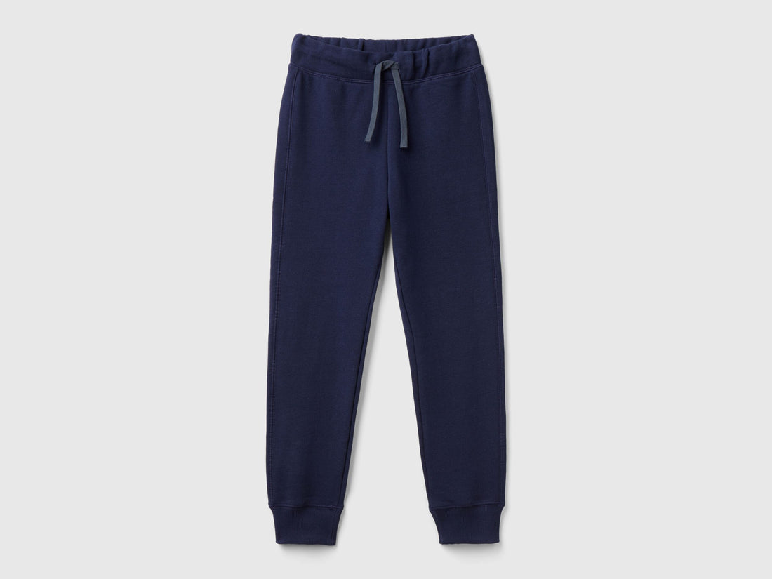 Benetton_Blue_Sweatpants in 100% Cotton_3J68CF058_252_01