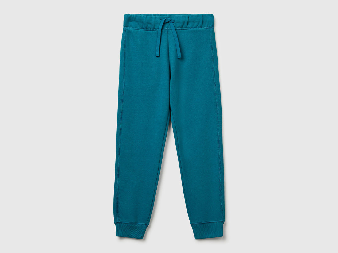 Benetton_Blue_Sweatpants with Logo_3J68CF058_3C5_01