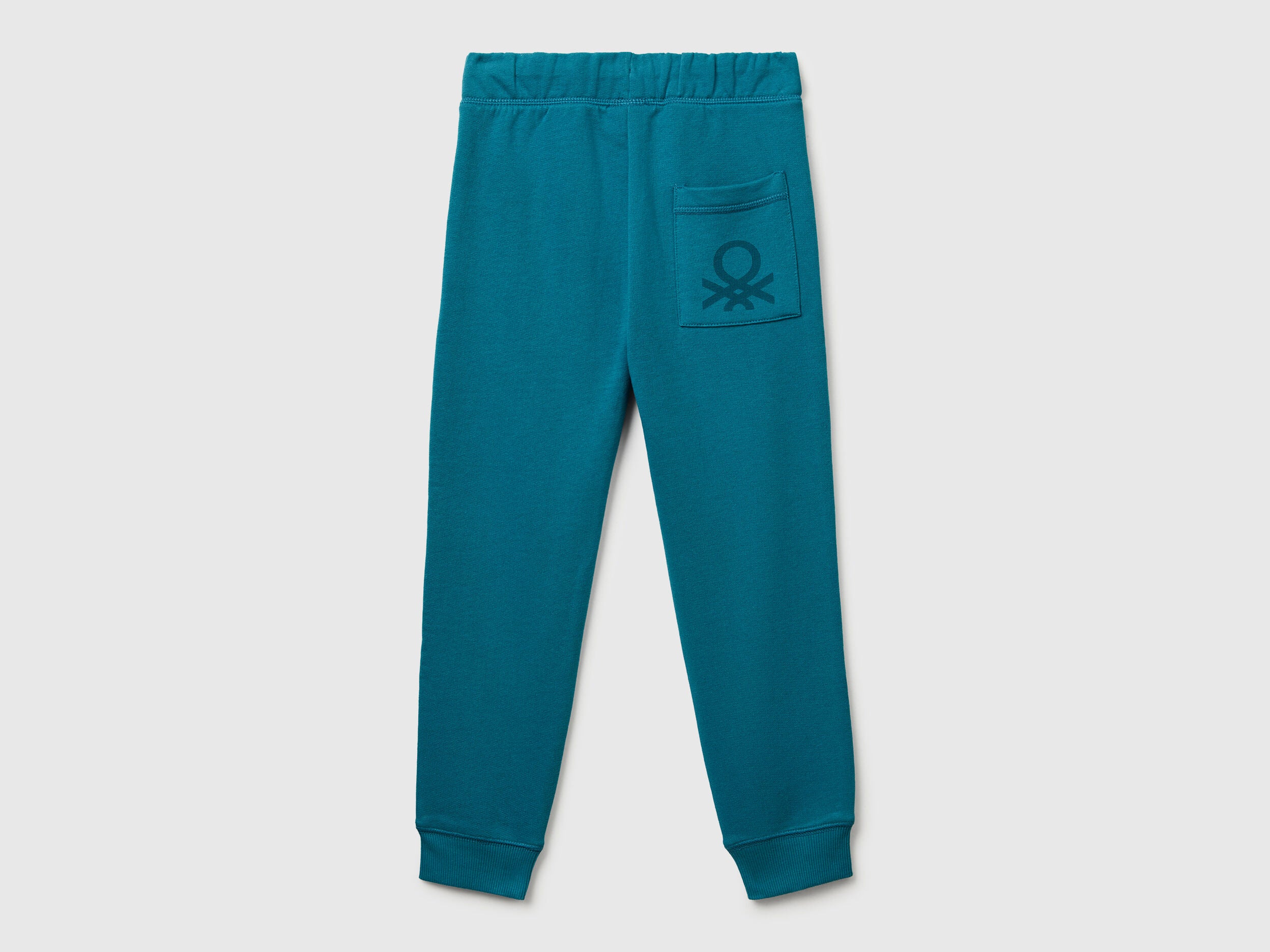 Benetton_Blue_Sweatpants with Logo_3J68CF058_3C5_02