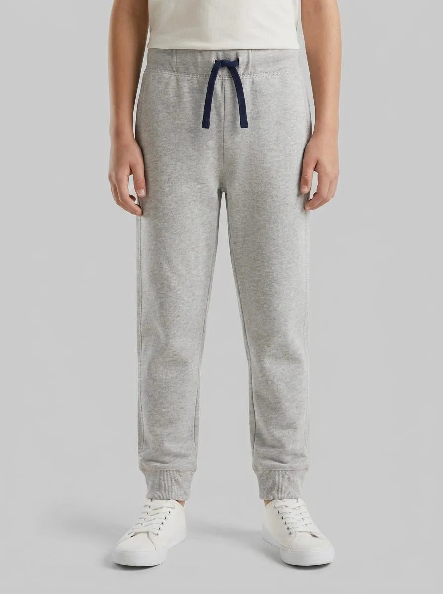 Benetton Light Gray Boys Sweatpants with Logo SKU: 3J68CF058_501 Image 00