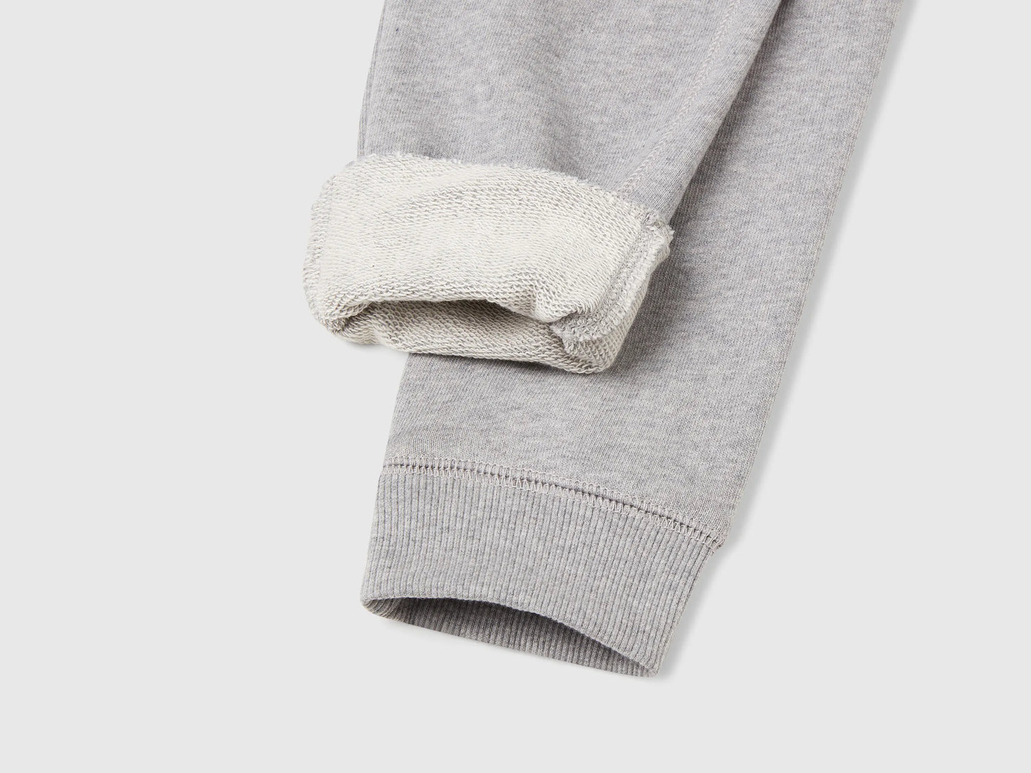 Benetton Light Gray Boys Sweatpants with Logo SKU: 3J68CF058_501 Image 03