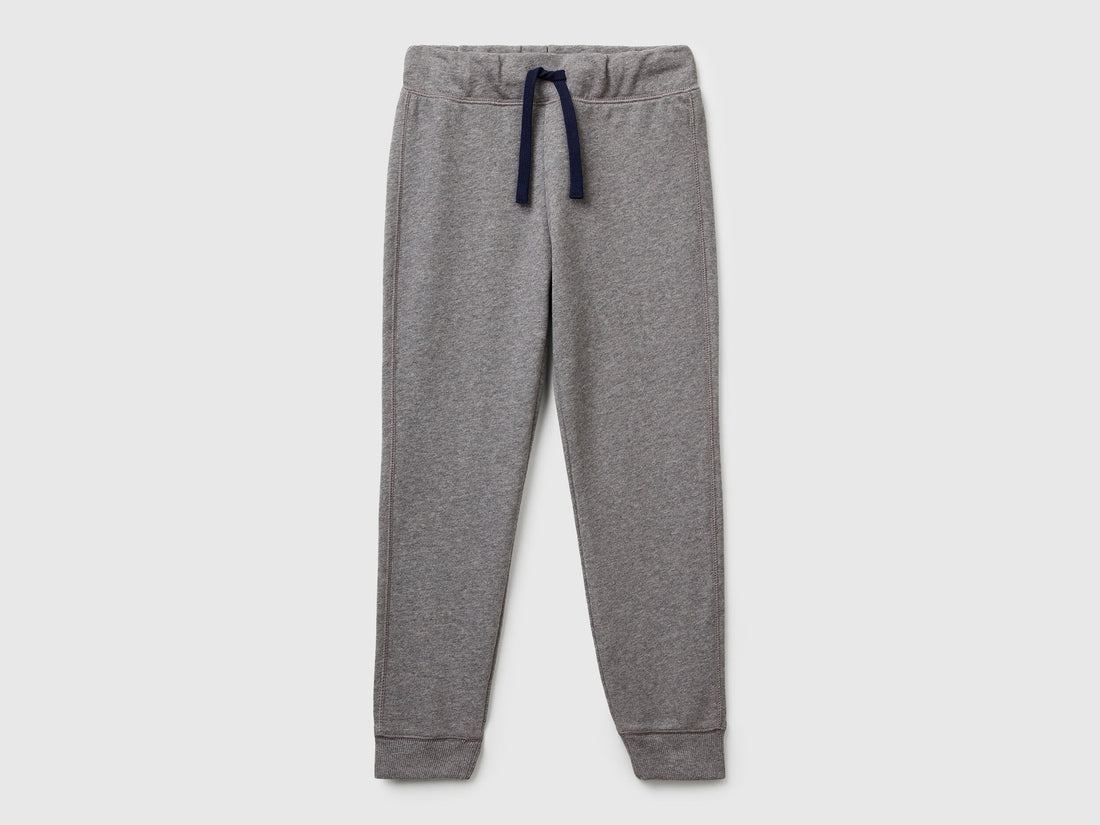 Benetton_Gray_Sweatpants with Logo_3J68CF058_507_01