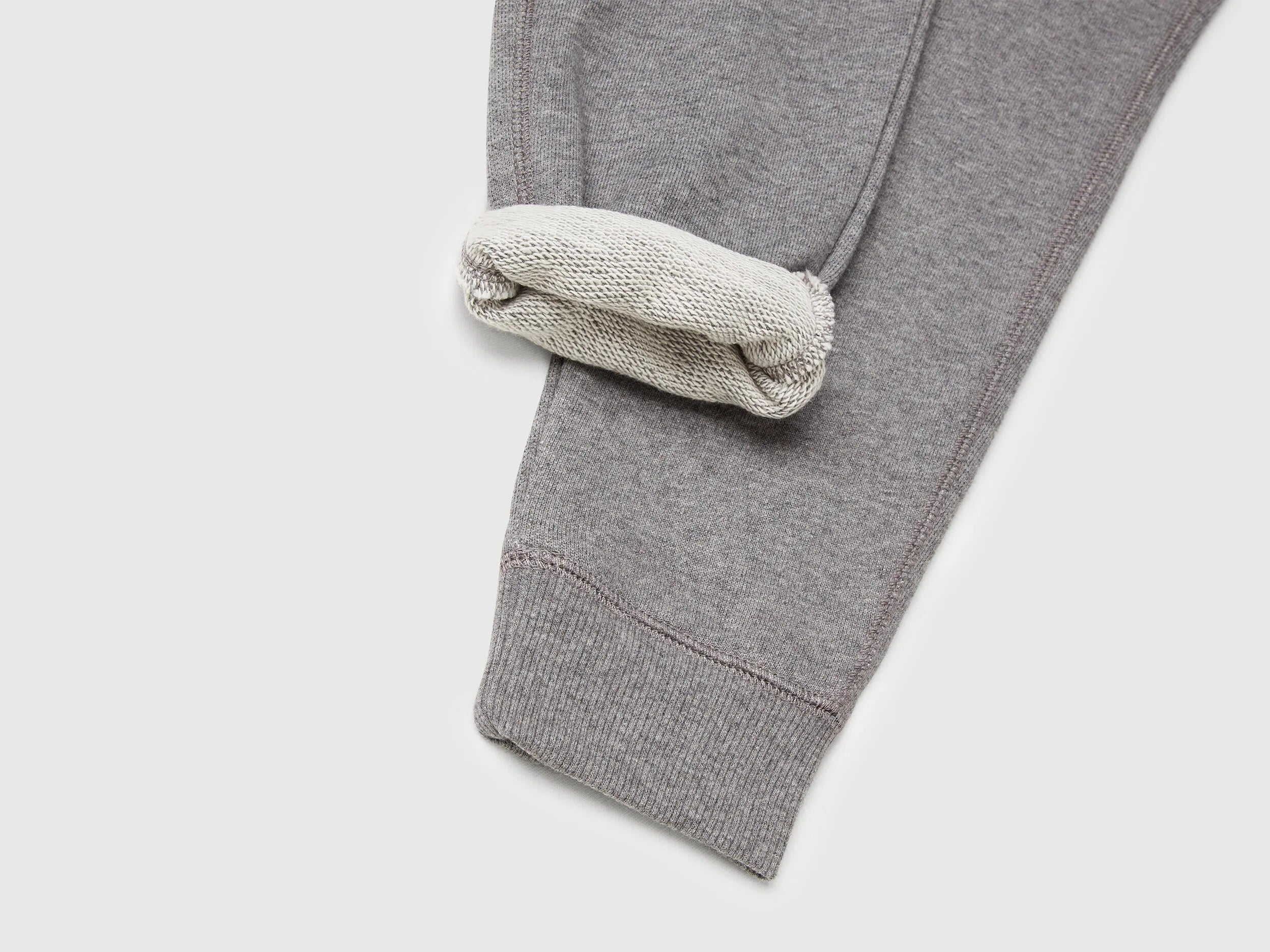 Benetton Dark Gray Boys Sweatpants with Logo SKU: 3J68CF058_507 Image 03