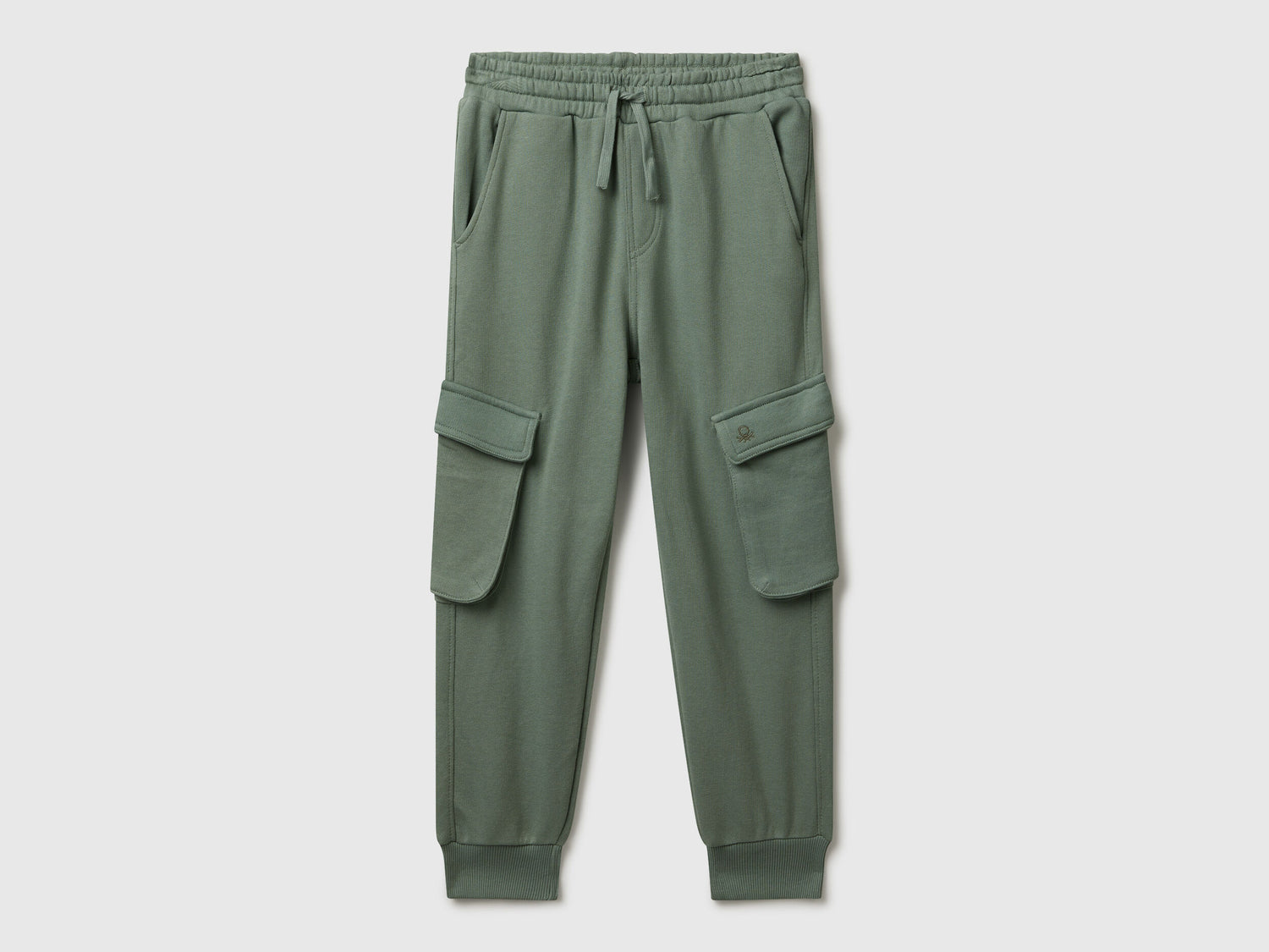 Benetton_Light Green_Sweat Fabric Cargo Joggers_3J68CF06I_075_01