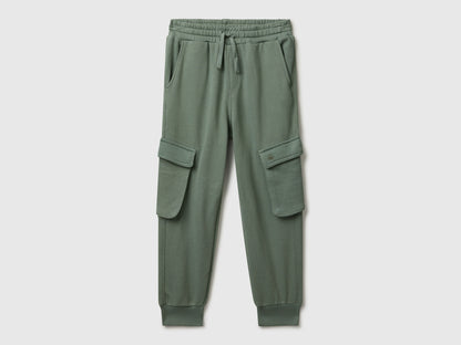 Benetton_Light Green_Sweat Fabric Cargo Joggers_3J68CF06I_075_01