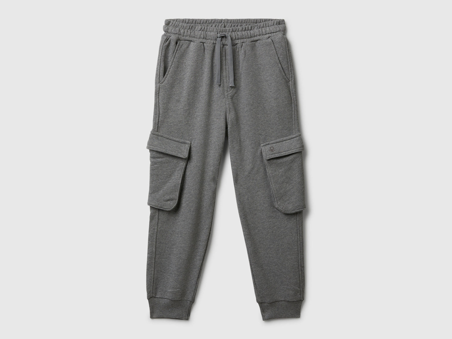 Benetton_Dark Gray_Sweat Fabric Cargo Joggers_3J68CF06I_507_01