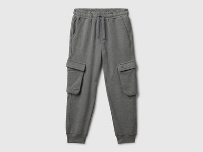 Benetton_Dark Gray_Sweat Fabric Cargo Joggers_3J68CF06I_507_01
