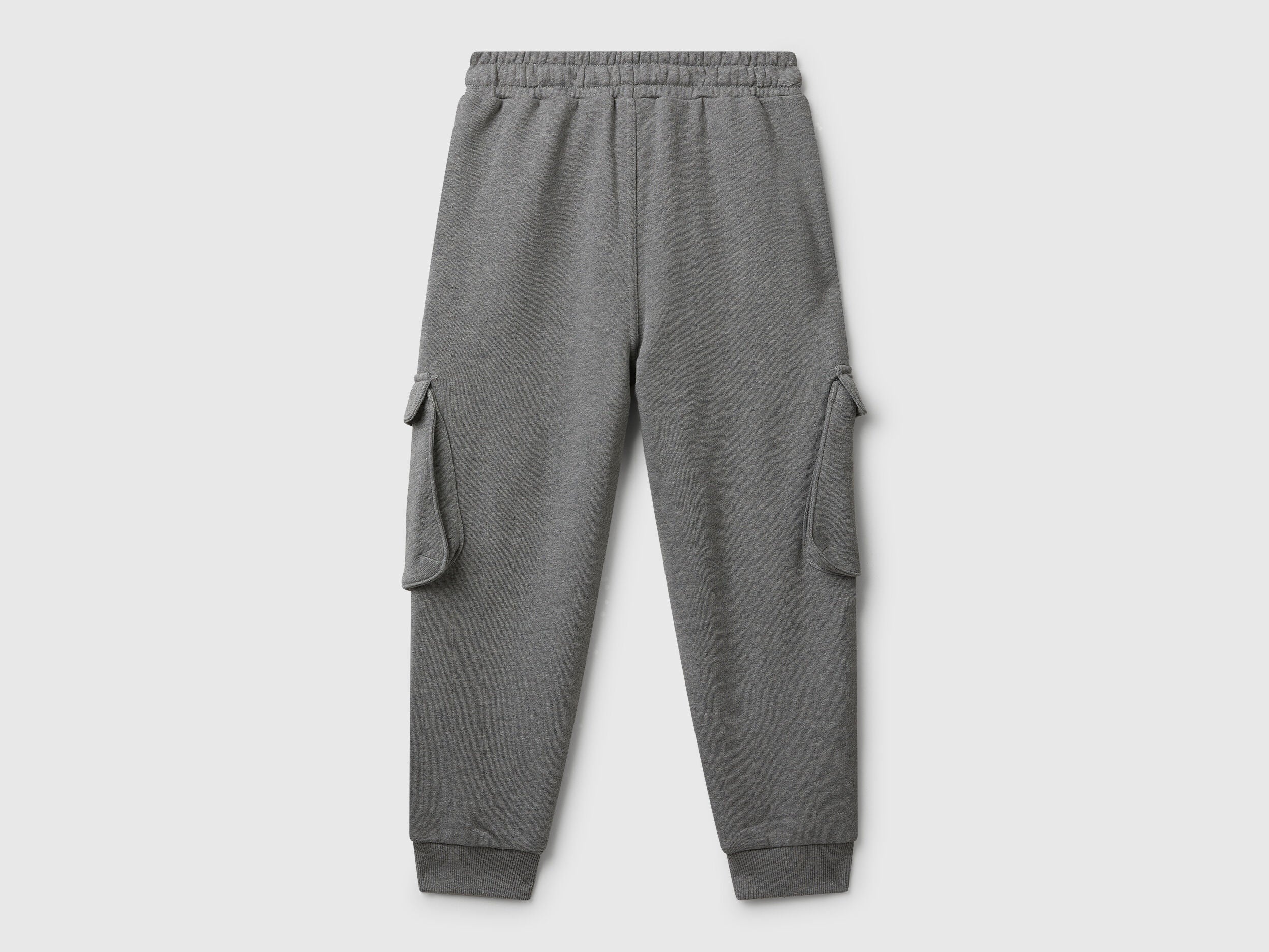 Benetton_Dark Gray_Sweat Fabric Cargo Joggers_3J68CF06I_507_02