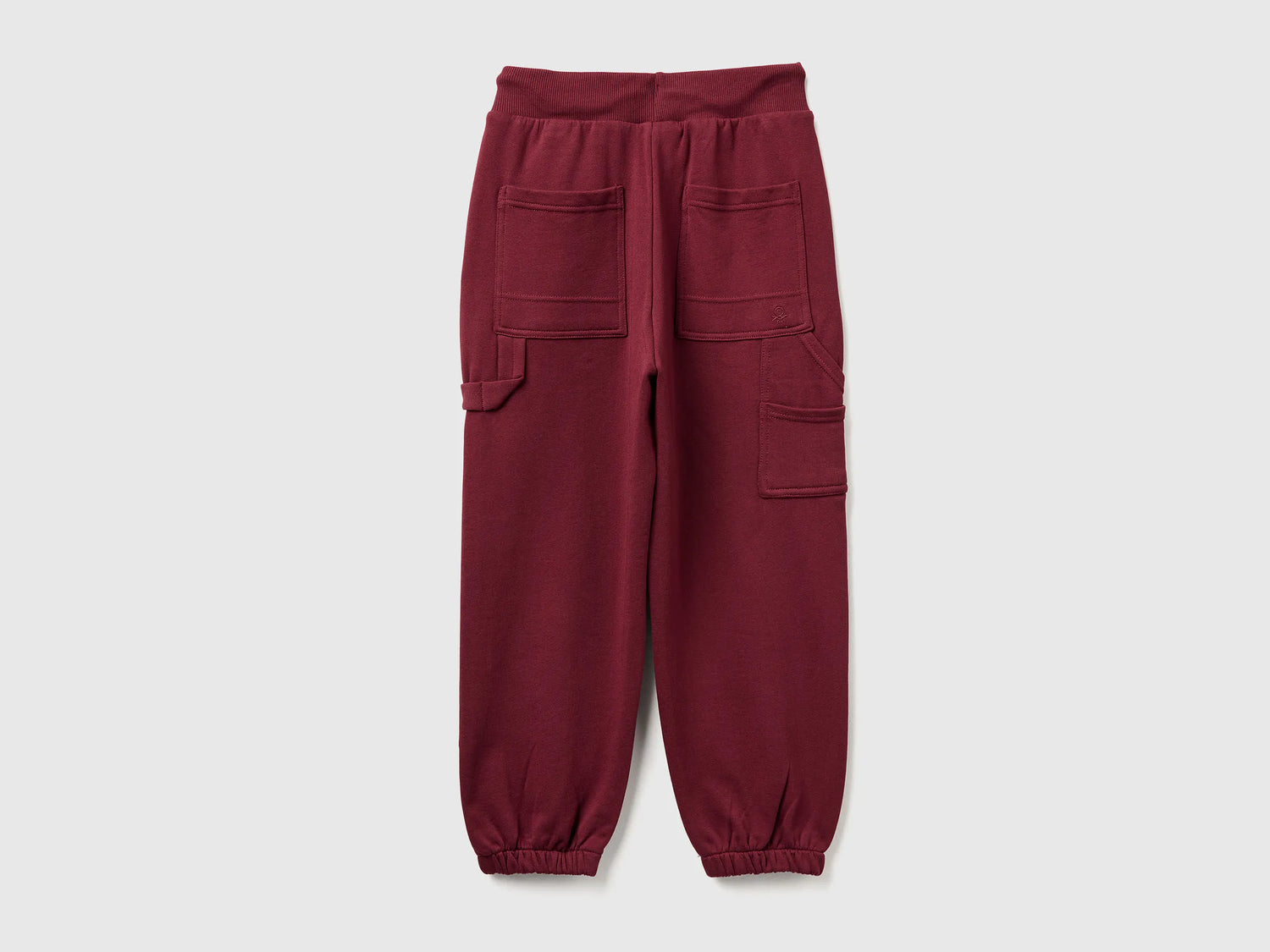 Benetton_Burgundy_Wide Joggers with Pockets_3J68CF06L_129_02