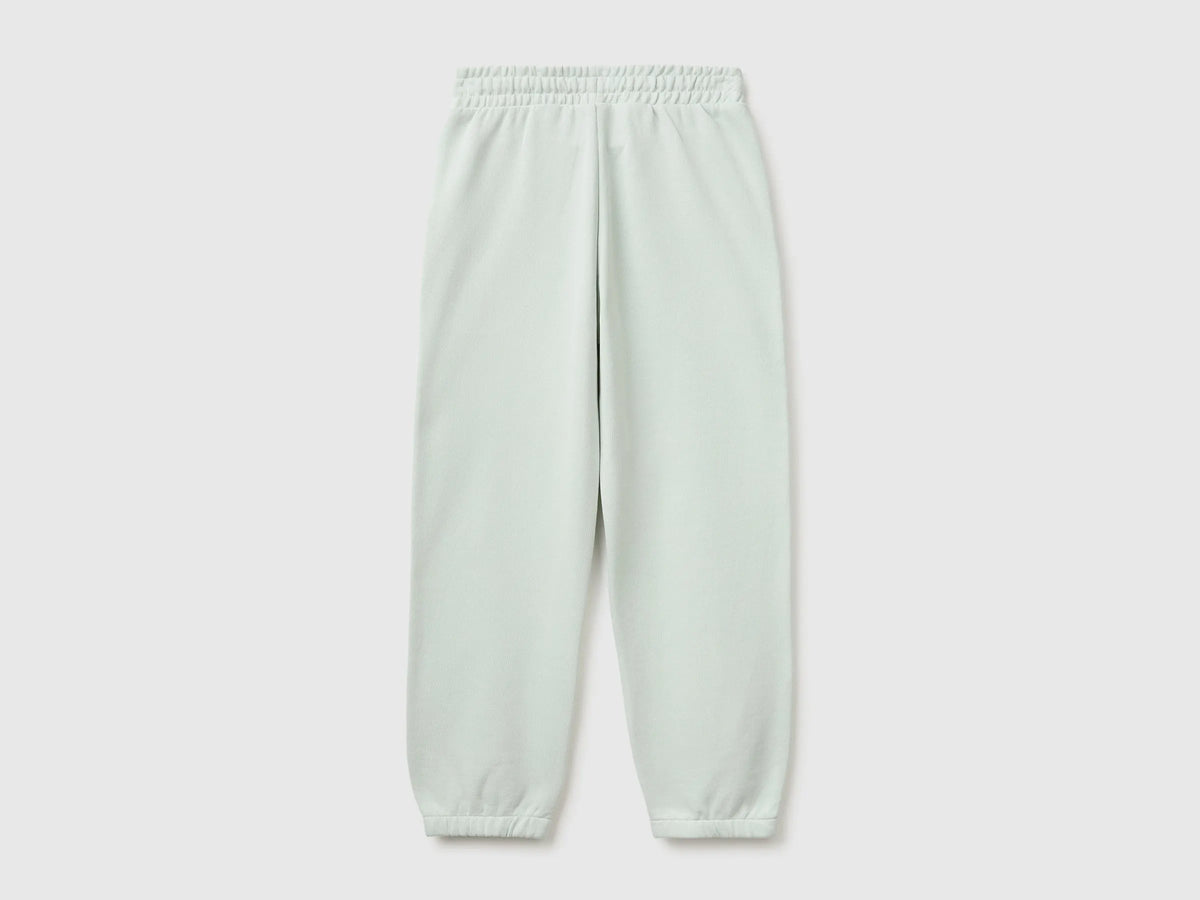 Benetton Light Green Girls Logo Sweatpants SKU: 3J68CF075_00M Image 02