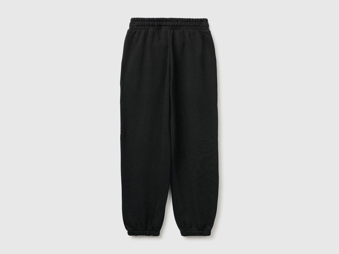 Benetton Black Girls Logo Sweatpants SKU: 3J68CF075_100 Image 02