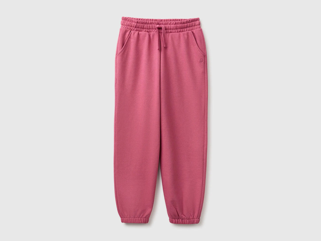 Benetton Fuchsia Girls Logo Sweatpants SKU: 3J68CF075_2J4 Image 01