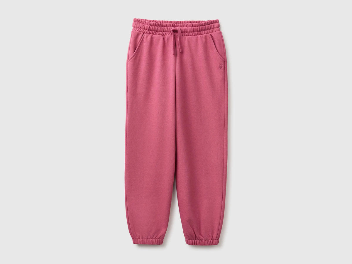 Benetton Fuchsia Girls Logo Sweatpants SKU: 3J68CF075_2J4 Image 01