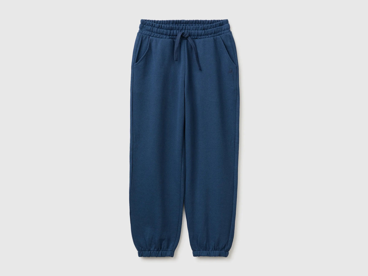 Benetton Blue Girls Logo Sweatpants SKU: 3J68CF075_355 Image 01