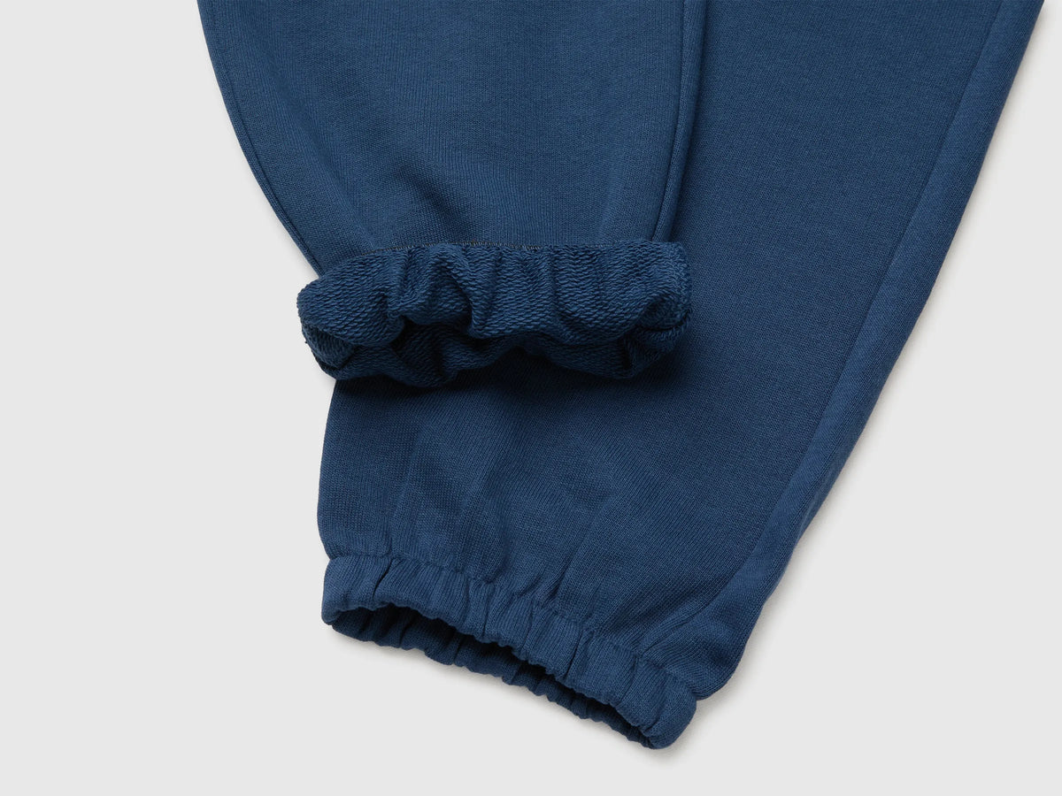 Benetton Blue Girls Logo Sweatpants SKU: 3J68CF075_355 Image 03