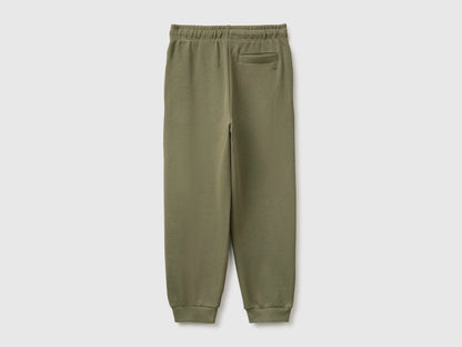 Benetton Military Green Boys 100% Cotton Fleece Joggers SKU: 3J68CF077_07N Image 02