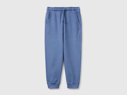 Benetton Blue Boys 100% Cotton Fleece Joggers SKU: 3J68CF077_0G6 Image 01