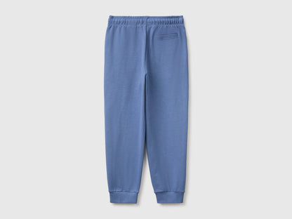 Benetton Blue Boys 100% Cotton Fleece Joggers SKU: 3J68CF077_0G6 Image 02