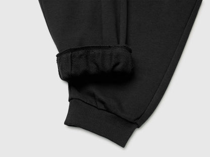 Benetton Black Boys 100% Cotton Fleece Joggers SKU: 3J68CF077_100 Image 03