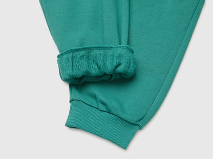 Benetton Dark Green Boys 100% Cotton Fleece Joggers SKU: 3J68CF077_285 Image 03