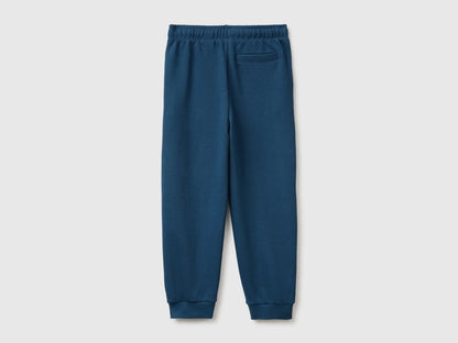 Benetton Dark Blue Boys 100% Cotton Fleece Joggers SKU: 3J68CF077_37T Image 02