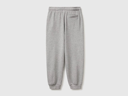 Benetton Light Gray Boys 100% Cotton Fleece Joggers SKU: 3J68CF077_501 Image 02