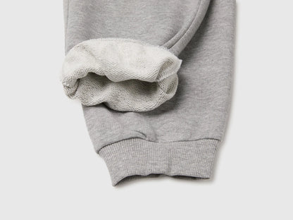 Benetton Light Gray Boys 100% Cotton Fleece Joggers SKU: 3J68CF077_501 Image 03
