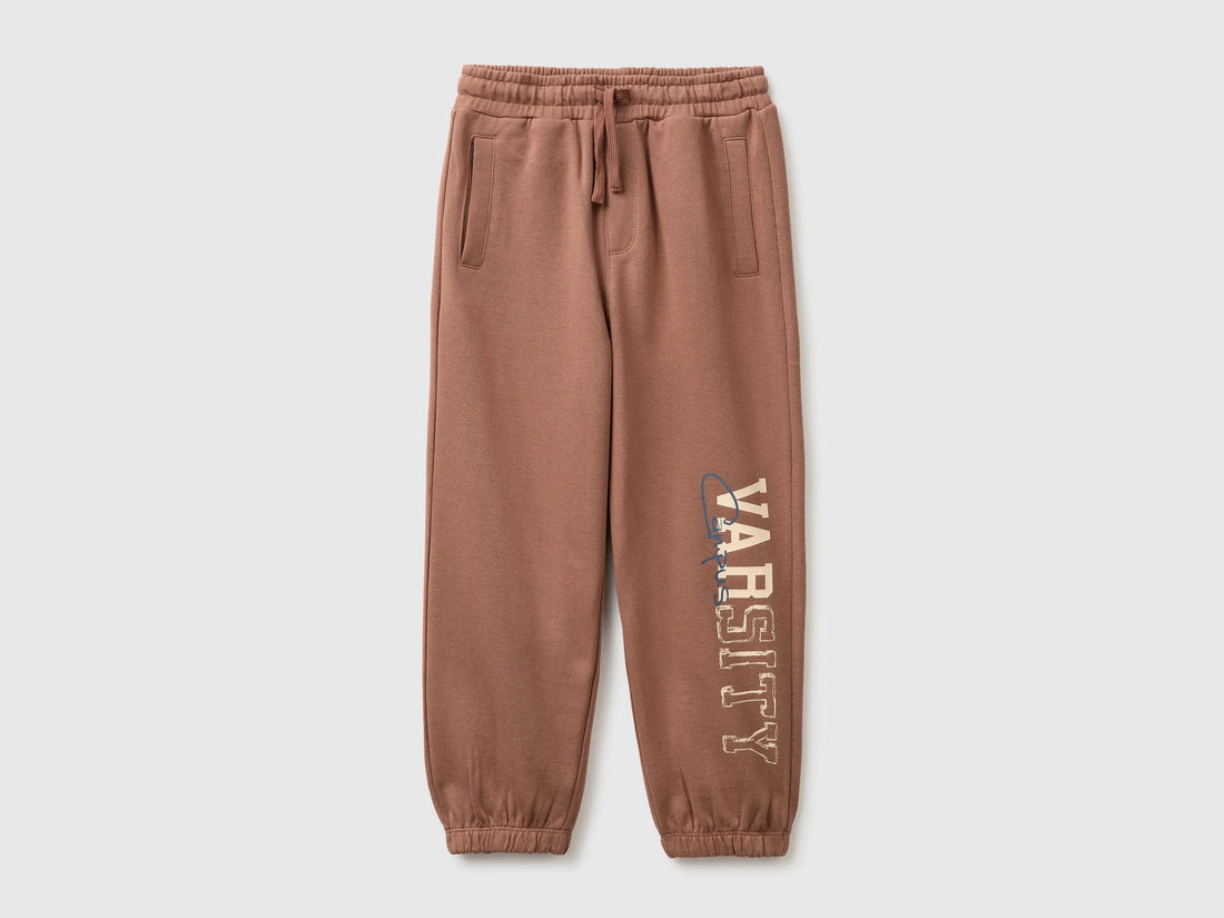 Benetton Brown Boys Sweatshirt Trousers with Prints SKU: 3J68CF078_0U3 Image 01
