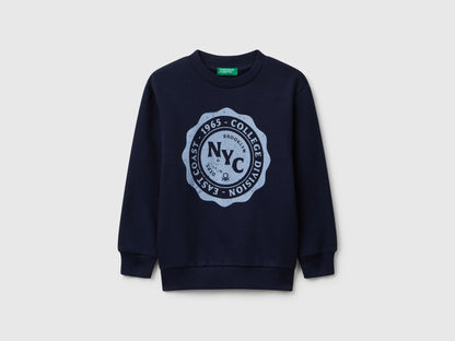 Benetton_Dark Blue_Long Sleeve Sweatshirt with Print_3J68G10KN_016_01