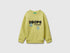 Benetton_Yellow_Long Sleeve Sweatshirt with Print_3J68G10KN_0Y6_01