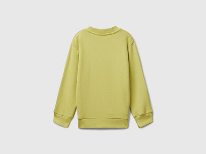 Benetton_Yellow_Long Sleeve Sweatshirt with Print_3J68G10KN_0Y6_02