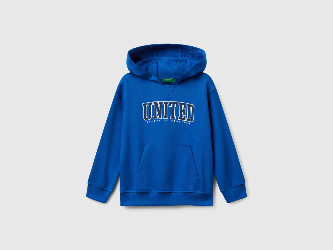Benetton_Bright Blue_Hoodie with Pocket and Hood_3J68G200Q_19R_01