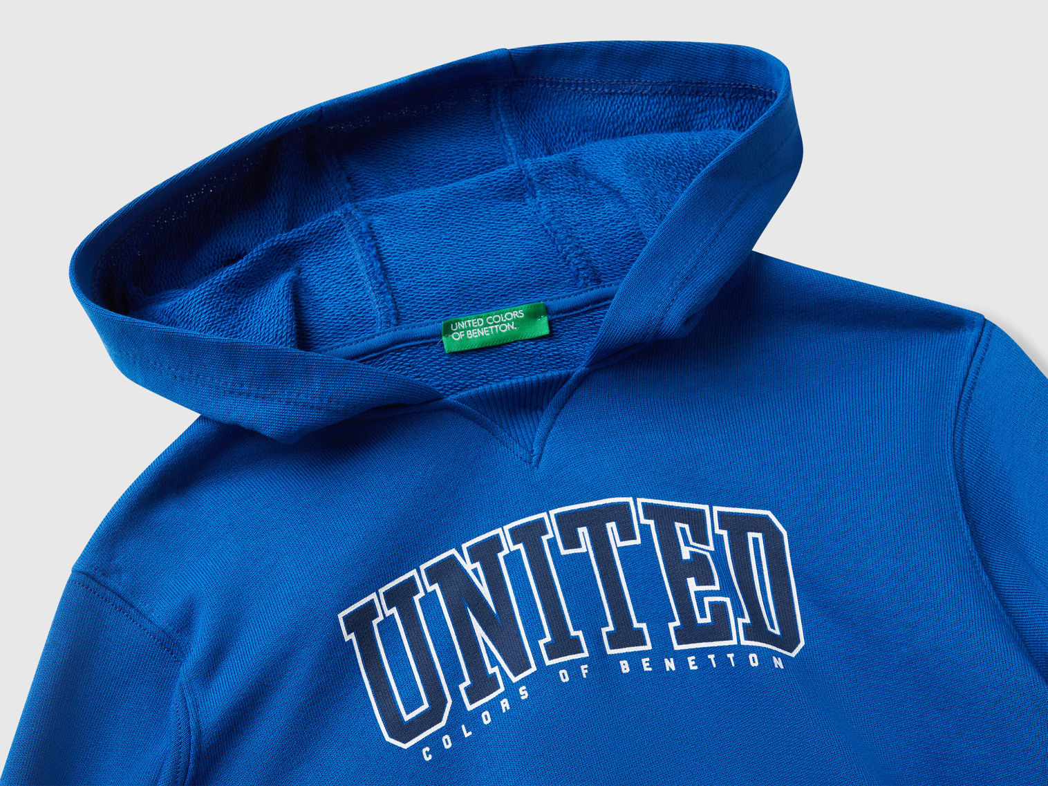 Benetton_Bright Blue_Hoodie with Pocket and Hood_3J68G200Q_19R_03