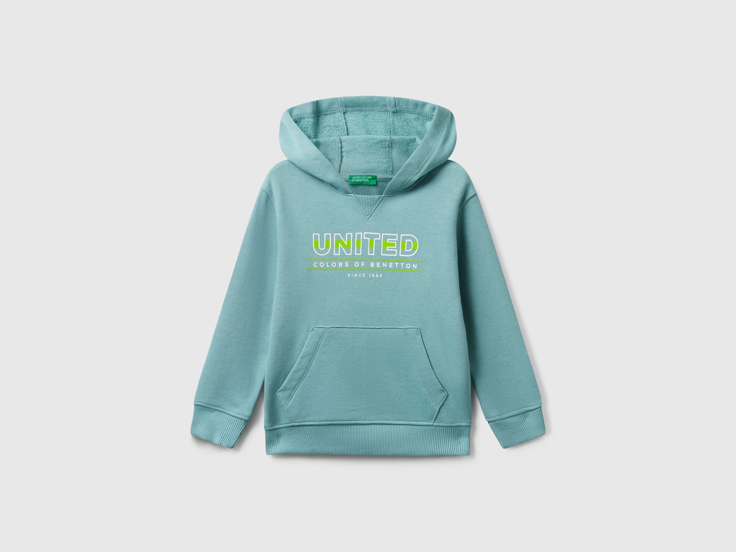 Benetton_Sky Blue_Hoodie with Pocket and Hood_3J68G2014_33K_01