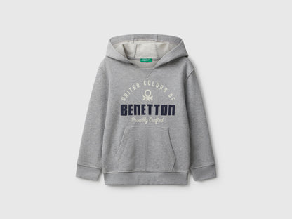 Benetton_Light Gray_Hoodie with Pocket and Hood_3J68G2014_501_01