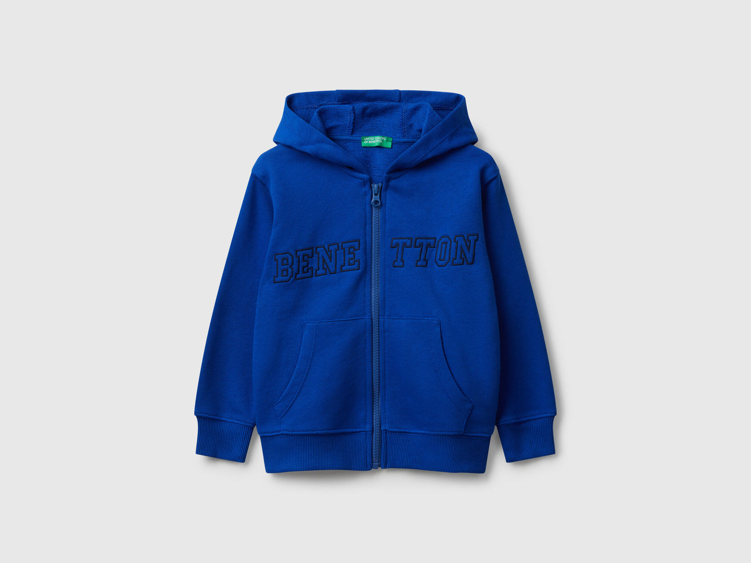 Benetton_Bright Blue_Hoodie with Embroidery_3J68G503V_19R_01