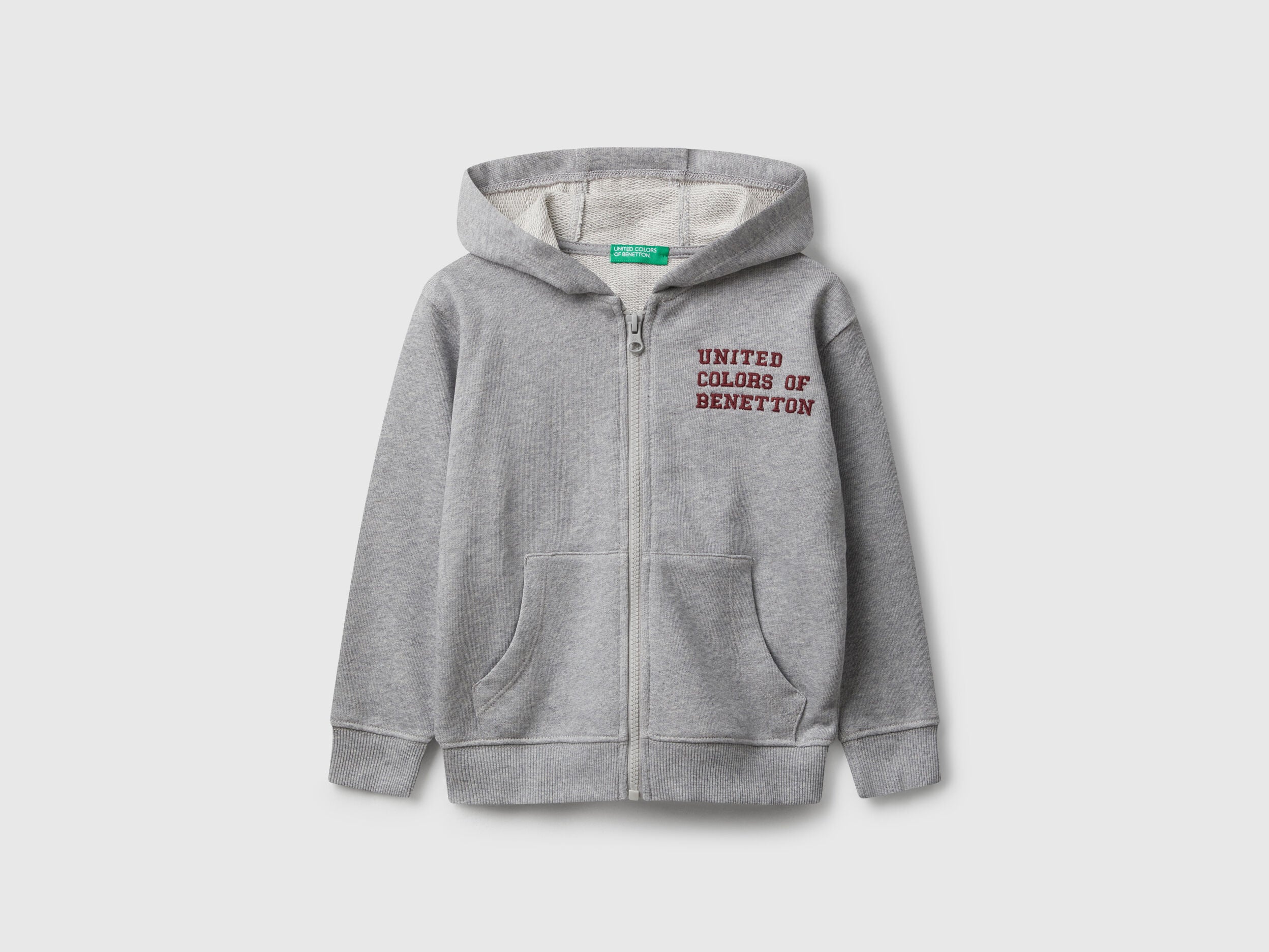 Benetton_Light Gray_Hoodie with Embroidery_3J68G503V_501_01
