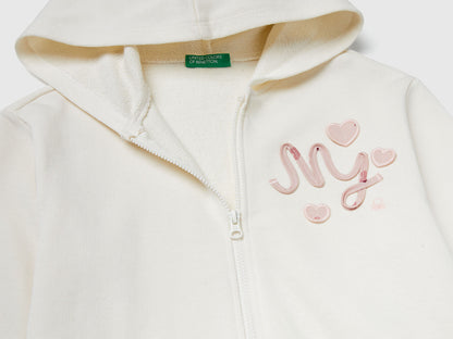 Benetton_Creamy White_Hoodie with Sequins_3J68G503W_0R2_03