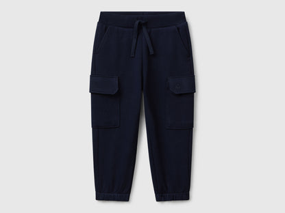 Benetton_Dark Blue_Sweat Fabric Cargo Joggers_3J68GF045_016_01