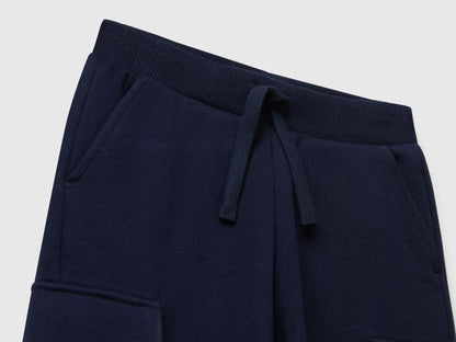Benetton_Dark Blue_Sweat Fabric Cargo Joggers_3J68GF045_016_03