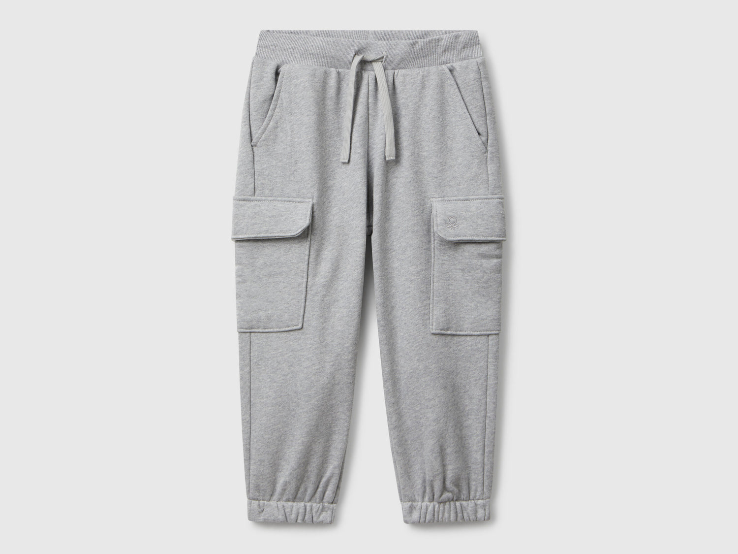 Benetton_Light Gray_Sweat Fabric Cargo Joggers_3J68GF045_501_01