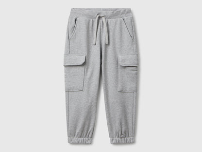 Benetton_Light Gray_Sweat Fabric Cargo Joggers_3J68GF045_501_01
